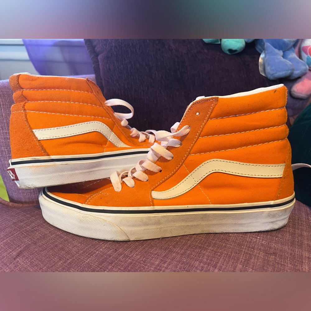 Vans Orange Sz 9.5 woman’s men’s sz8 hi Skate Sk8